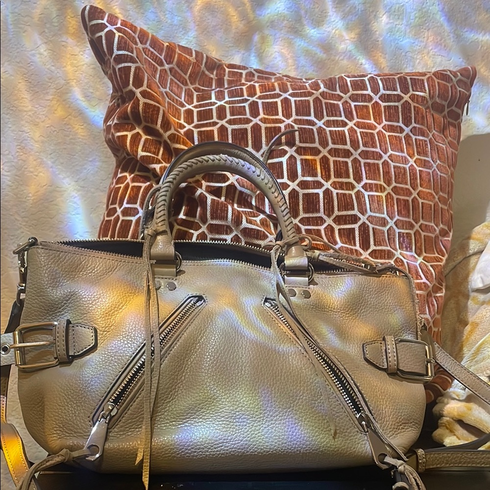 Rebecca Minkoff Gold Satchel Bag with Structured Design